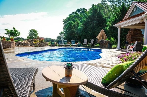 large fiberglass pool